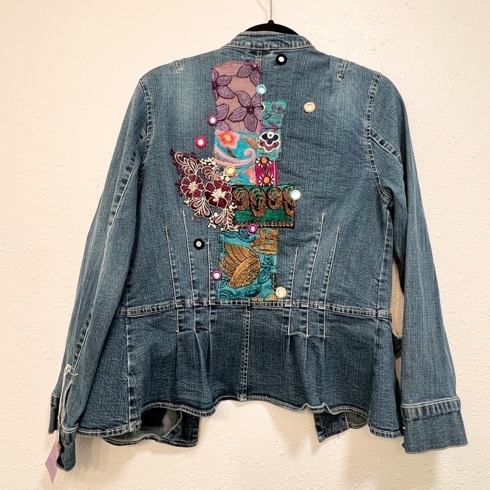 Brising Designs patchwork Denim Jacket NWT - image 2